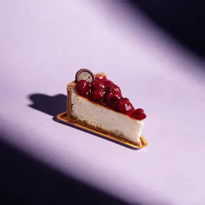 Cherry Baked Cheesecake Pieces