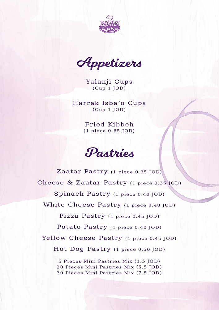 Appetizers and Pastries