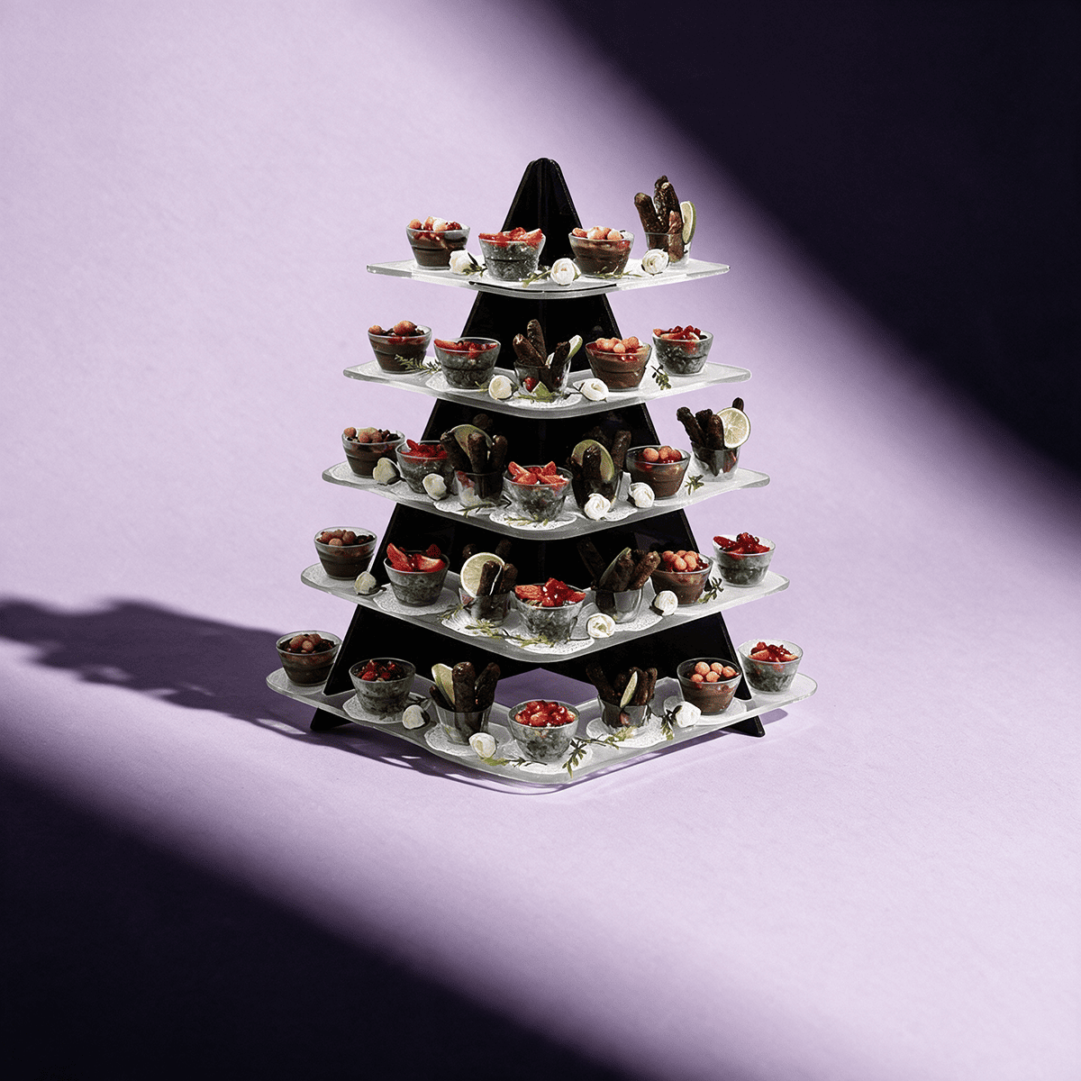 BLACK APPETIZER STAND
