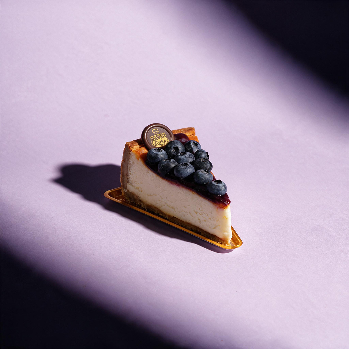 Blueberry Baked Cheesecake Piece