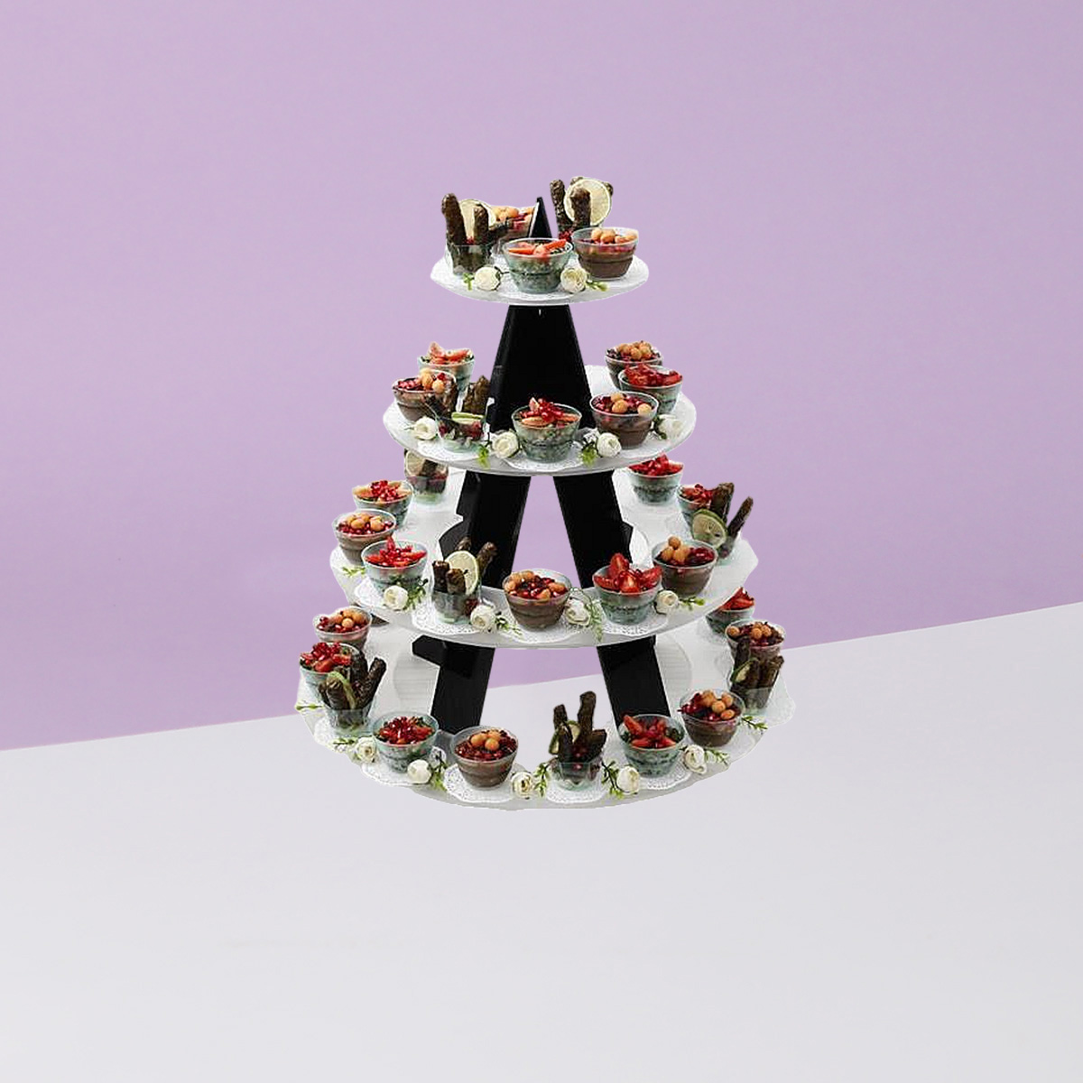 BLACK CIRCULAR APPETIZERS STAND