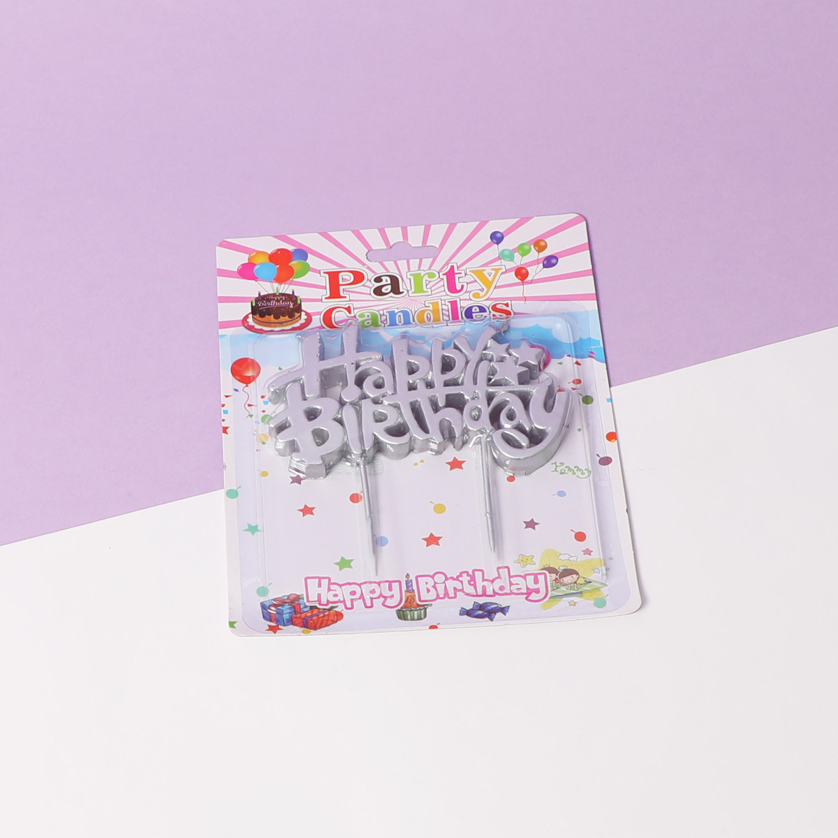 Silver birthday candles