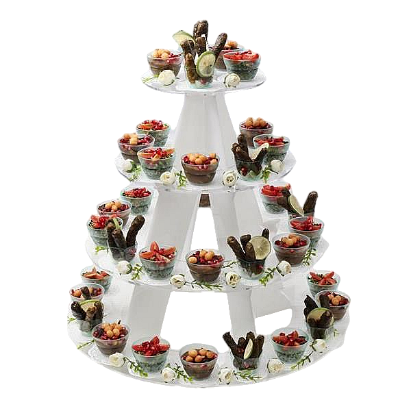 WHITE CIRCULAR APPETIZERS STAND