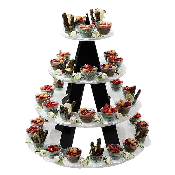 BLACK CIRCULAR APPETIZERS STAND